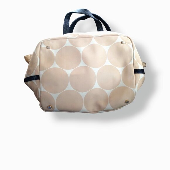 Kate Spade Kennedy Tote Handbag Nylon Cream Tan Polka Dot Diaper Bag - Picture 5 of 10